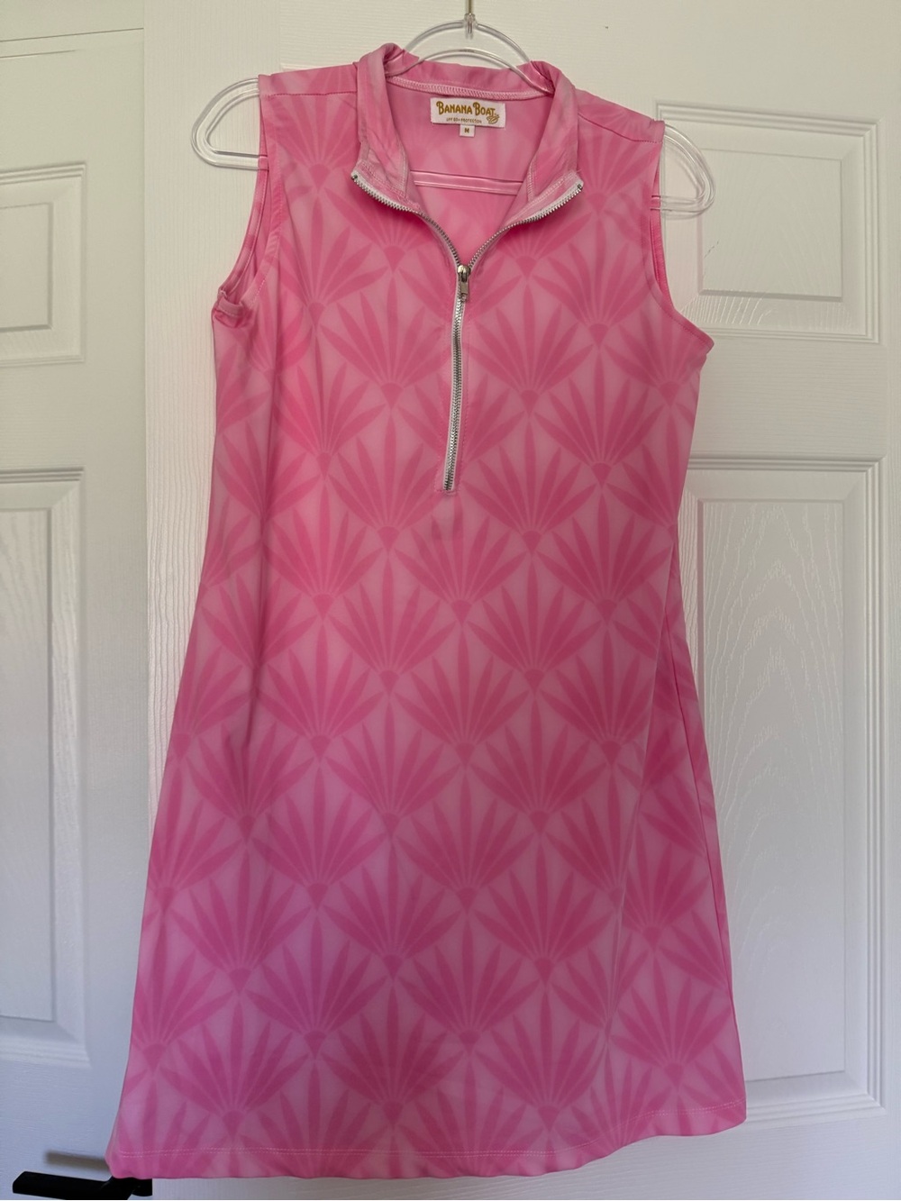 Banana boat SPF 50 Pink Sleeveless Zip-Front Dress active dress/cover up medium